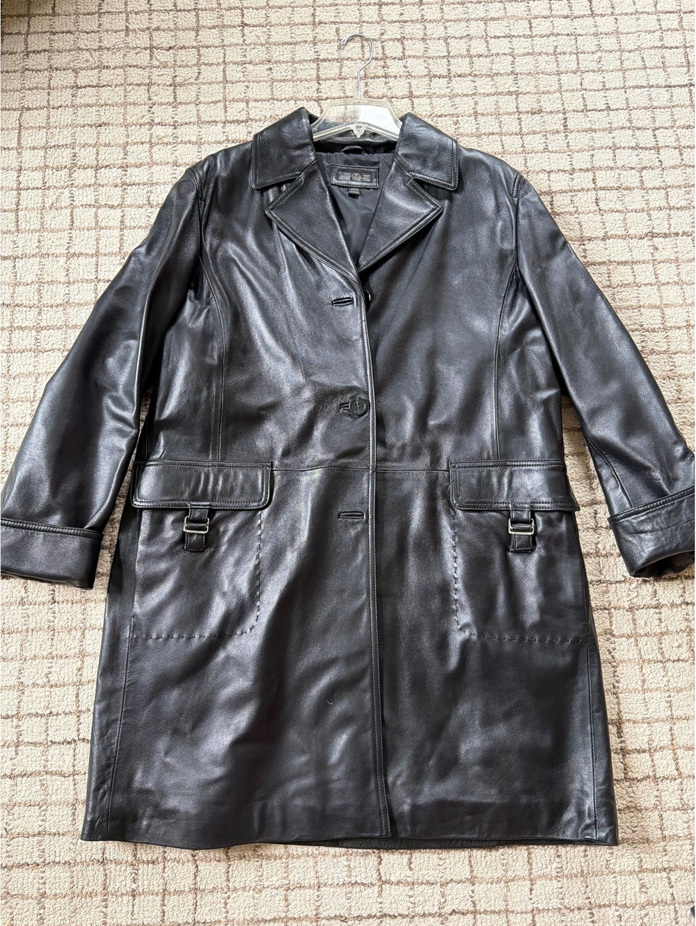 Women’s Wilson’s Leather Black Coat NWOT 90s grunge minimalist matrix cyber Y2K